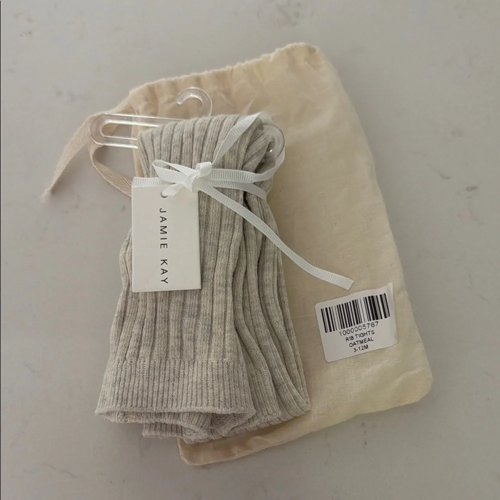 Jamie Kay Ribbed Tights in Oatmeal
